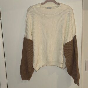 Cozy Two-Tone Knit Sweater